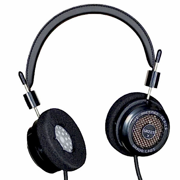 Auriculares Grado SR225x con orejeras negras y diadema acolchada.