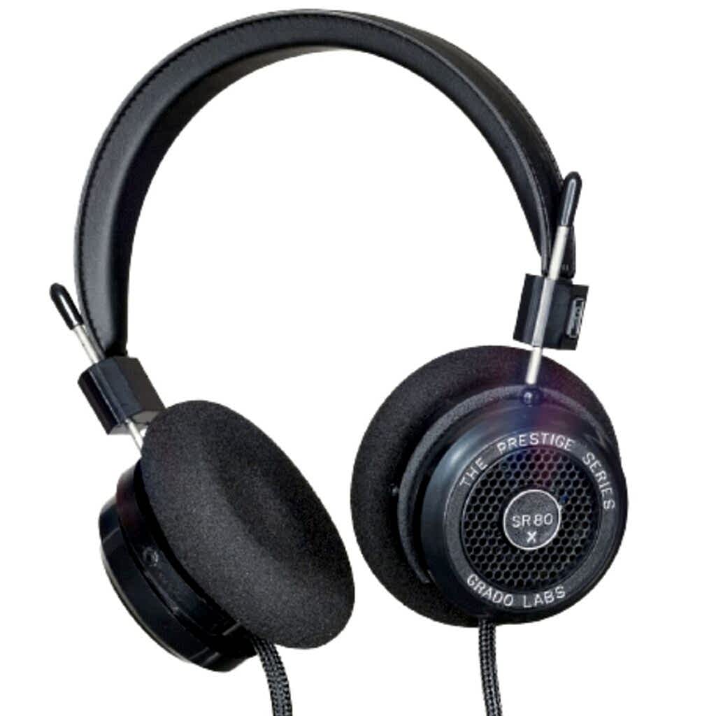 Auriculares abiertos Grado modelo SR80X de color negro d la serie Prestige X